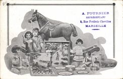 Vintage Postcard Publicite Baker Representing Street Frederic Chevillon Marseilles Jouets Office Spares