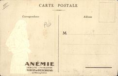 Vintage Postcard Publicite Anemoe Sirop Deschiens has hemoglobin Infirmiere Paris Carousel Louvre