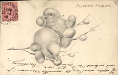 CPA Fantaisie Poussins Paques