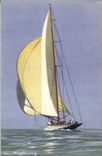 Vintage Postcard Boat Illustrator Haffner current Yacht of the big class wind postponed with its spinnaker
