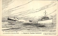 Vintage Postcard Boat Illustrator Haffner Boats and motor yachts