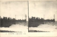 CPA Phare Le Havre Effet de mer