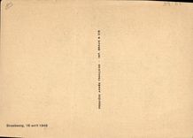 Vintage Postcard Militaria Strasbourg April 16th, 1945