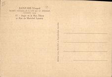 Vintage Postcard Holy Militaria Die Arson of the city by the Germans November 1944 Angle of the street Thiers and Rue of the Lyautey Marshal