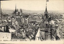 Vintage Postcard Clock Dijon Seen general Jacquemart
