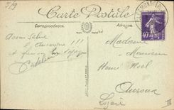 Vintage Postcard Clock Clermont Ferrand Jacquemard of the cathedral