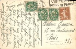 Postal Reloj Manufactura Nacional Sepada de Péndulo de Fragonard decorado por Moriot