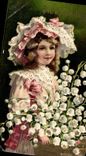 Vintage Postcard Fantasy Flowers Child Lily of the valley