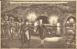 CPA Folklore Vin Vendange Champagne Napoleon 1er visitant les caves de Moet & Chandon