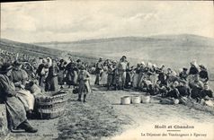 CPA Folklore Vin Vendange Champagne Moet & Chandon Le dejeuner des vendangeurs a Epernay TOP