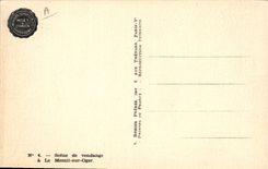 Postal Folclore Vino Vendimia Champaña Moet & Chandon Escena de vendimia tiene el Mesnil sobre Oger