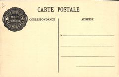 Postal Folclore Vino Vendimia Champaña Moet & Chandon Preparación del Barril para las vendimias