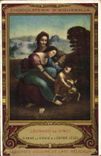 Vintage Postcard Publicity Chocolate factory of Aiguebelle Leonardo da Vinci co. Anne the Virgin and the Child Jesus