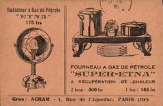 Vintage Postcard Publicite Gas stove Super Etna Agram Rue of the Paris Aqueduct 10th