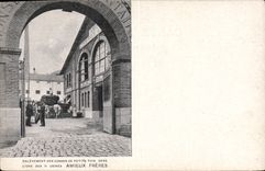 Vintage Postcard Publicity Removal of the garden pea thimbles in one of the 11 factories Amieux Brothers