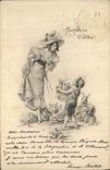Vintage Postcard Fantasy Illustrator Child wife Rabbits Rabbit
