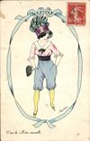 Vintage Postcard Fantaisie Illustrator Xavier Sager Femme It is the new fashion