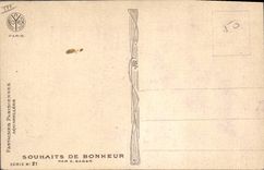 Vintage Postcard Fantasy Illustrator Xavier Sager Woman Bonen year