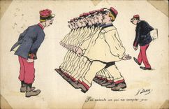 Vintage Postcard Fantasy Illustrator Xavier Sager Militaria