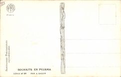 Vintage Postcard Fantasy Illustrator Xavier Sager Woman Happy new year