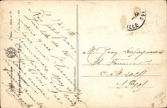 Vintage Postcard Fantasy Illustrator Xavier Sager Paris Woman during the Militaria war