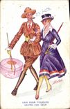 Vintage Postcard Fantasy Illustrator Xavier Sager Woman Linked for always