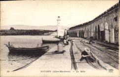 Vintage Postcard Antibes Headlight the Mole