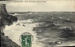 CPA Phare Cette Coup de mer Mole St louis et Brise lames