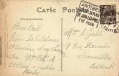 Vintage Postcard Headlight Antibes Notre Dame d' Antibes and the headlight of Garoupe