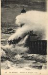 CPA Phare Le Havre Pendant la tempete