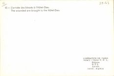 Modern Postcard Militaria Arrivee of wound has the Hotel God Paris Liberation of Paris Red Cross Nurse