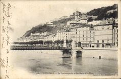 Vintage Postcard Suspended bridge and co. Marie Into High Grenoble