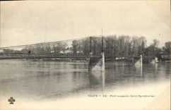 CPA Pont suspendu Saint Symphorien Tours