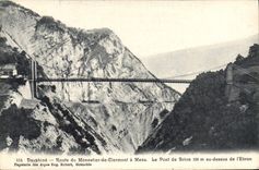Vintage Postcard Pont of Brion has above of Ebron Dauphine Road of Monestier de Clermont has Mens