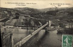 Vintage Postcard Bridge the Bridge To combine close Auzon Road of Vezezoux and factory of Auzon the High Loire