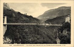 CPA Pont de l'Abime et les tours Saint Jacques Aix les Bains