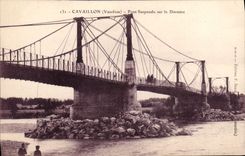 Vintage Postcard Suspended bridge on the Durance Cavaillon Vaucluse