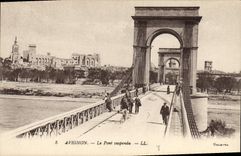 Vintage Postcard Avignon Suspended bridge