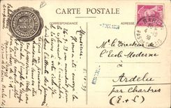 Postal Folclore Vino Vendimias Champaña Moet & Chandon Preparación del barril para las vendimias