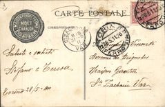 Vintage Postcard Folklore Wine Grape harvest Champagne Exposure of Turin 1911 pressing