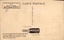 Vintage Postcard Folklore Wine Grape harvest Champagne Draper Epernay Refrigeration and discharging of the bottles