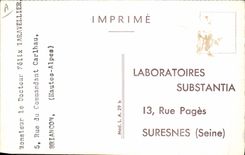CPA Publicite Claude Galien Laboratoires Substantia Rue Pages Suresnes 