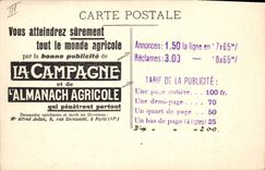 CPA Publicite Retour de la peche La Campagne L'Almanach Agricole