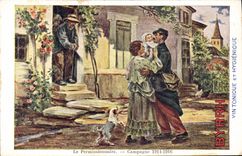 Vintage Postcard Byrrh Publicity the person on leave Militaria Wine tonic and Hygienic