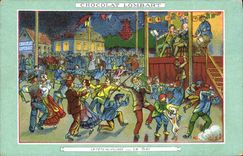 Vintage Postcard Publicity Lombart Chocolate the festival at the village the ball