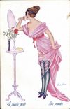 Vintage Postcard Fantaisie Illustrator Sager Femme the powder speaks
