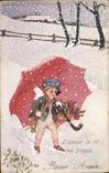 Vintage Postcard Fantaisie Illustrator Sager Enfant the love is laughed at bragged