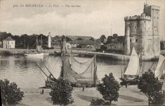 Vintage Postcard Headlight La Rochelle Boats