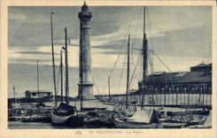 Vintage Postcard Headlight Ouistreham Boats