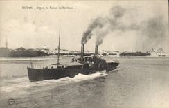 Vintage Postcard Headlight Royan Departure of the boat of Bordeaux